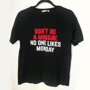 Zara Trafaluc Black Graphic T-Shirt Small